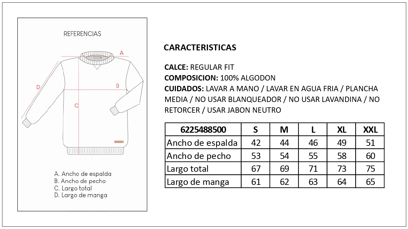 Tabla de Talles Sweater Hombre Britches